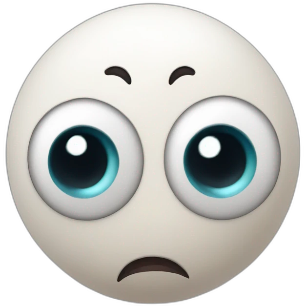 3d sphere with a cartoon sincere skin texture with big beautiful eyes emoji