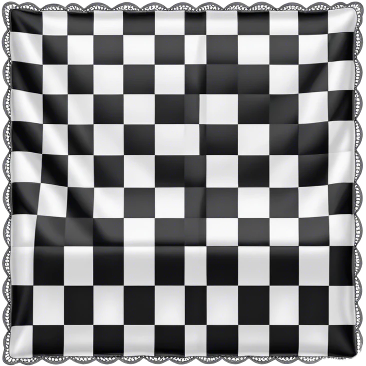 A black and white checkered satin lace emoji
