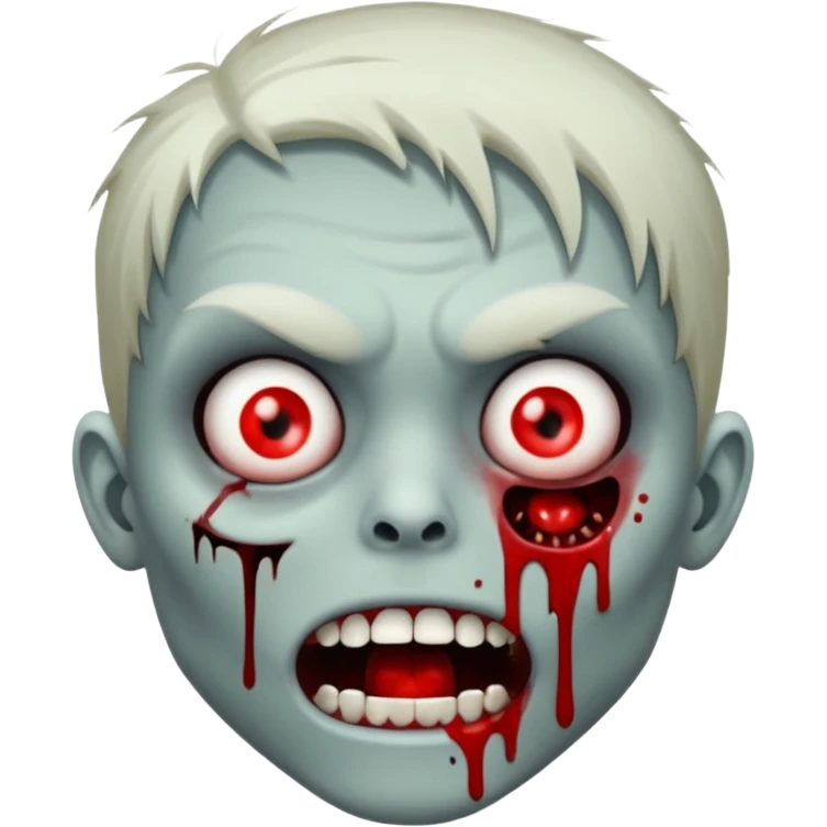  emo zombie with cuts on face and open mouth with fluid coming out of mouth emoji