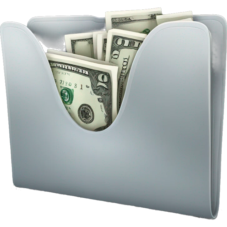 gray folder with money inside emoji