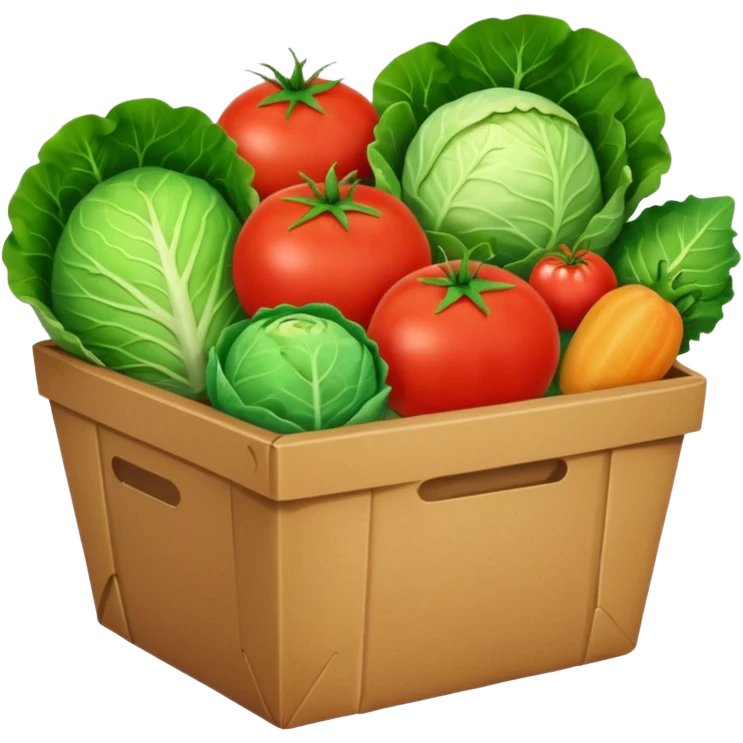 brown grocery pack inside cabbage fruits tomatoes sweets

 emoji