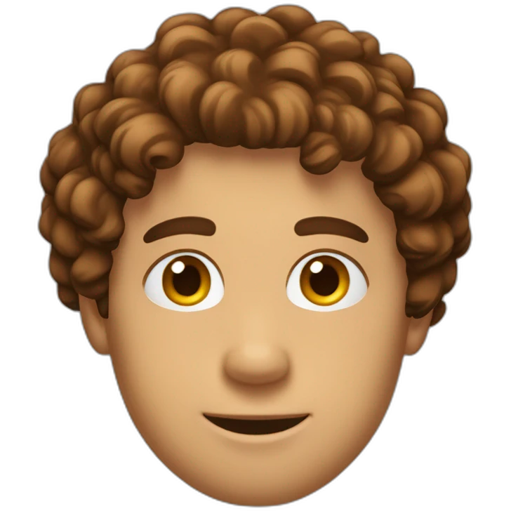 homme peau bronzé cheveux brun bouclés  emoji