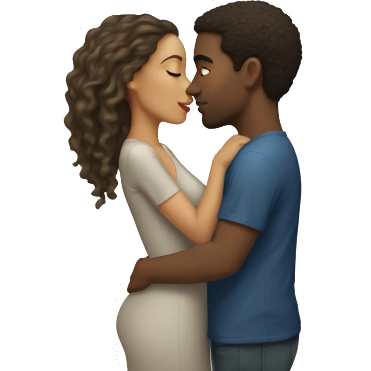light skin man with a light skin woman kissing  emoji