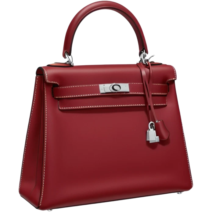 hermes kelly bag dark red silver hardware emoji
