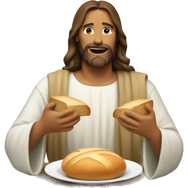 Jesus breaking bread emoji