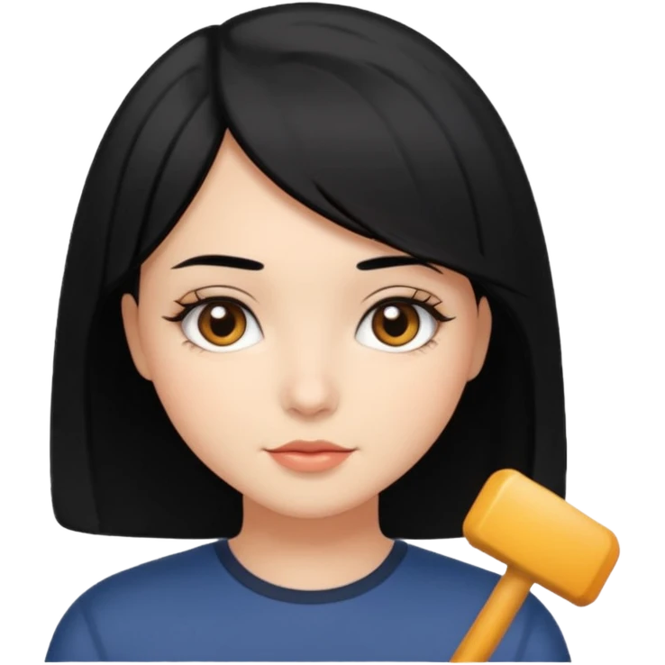 chica con pelo  negro y media melena y ojos castaños emoji