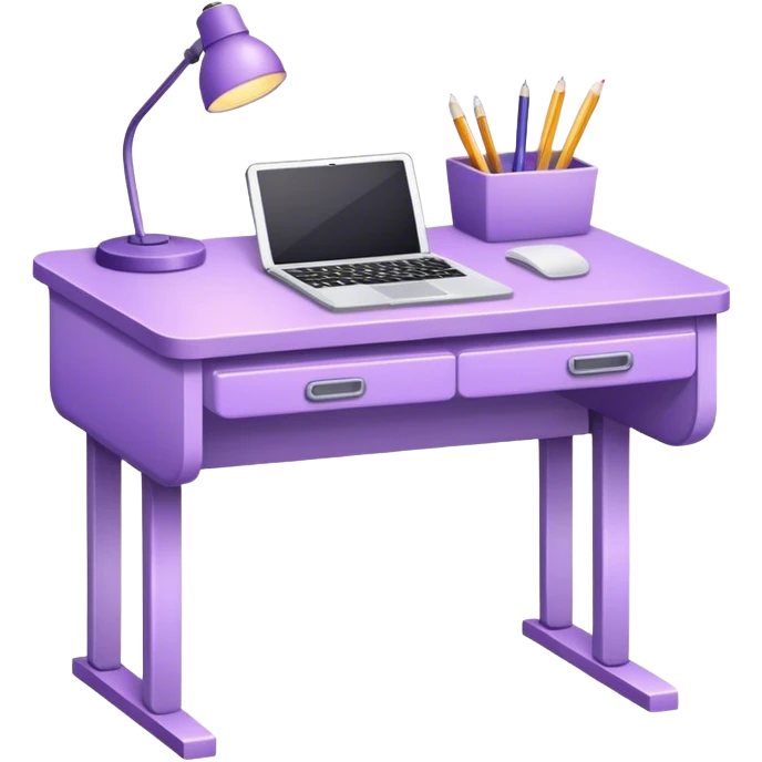 Light purple desk with nothing on it  emoji