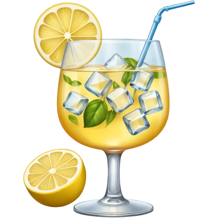 Spritz St-Germain avec citron et glaçons dans un verre cocktail  emoji