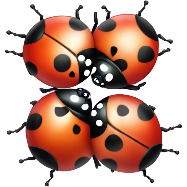 2 LADYBUGS kissing emoji