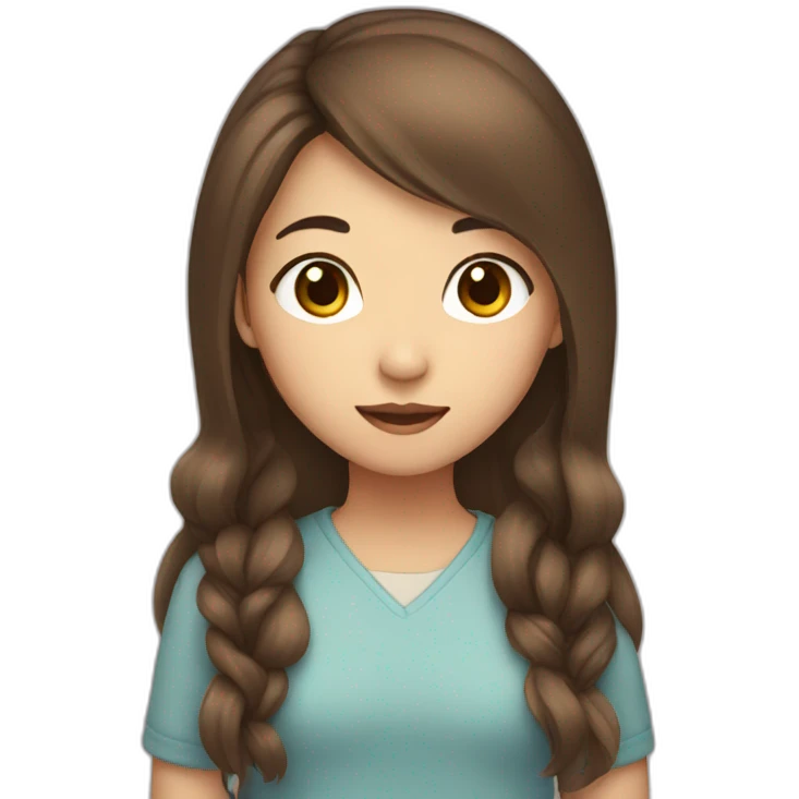 Asian girl with long brown hair  emoji