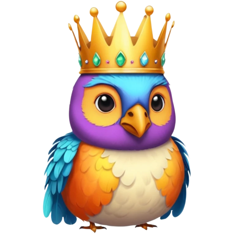bird with crown and piercings single vibrant colour  emoji