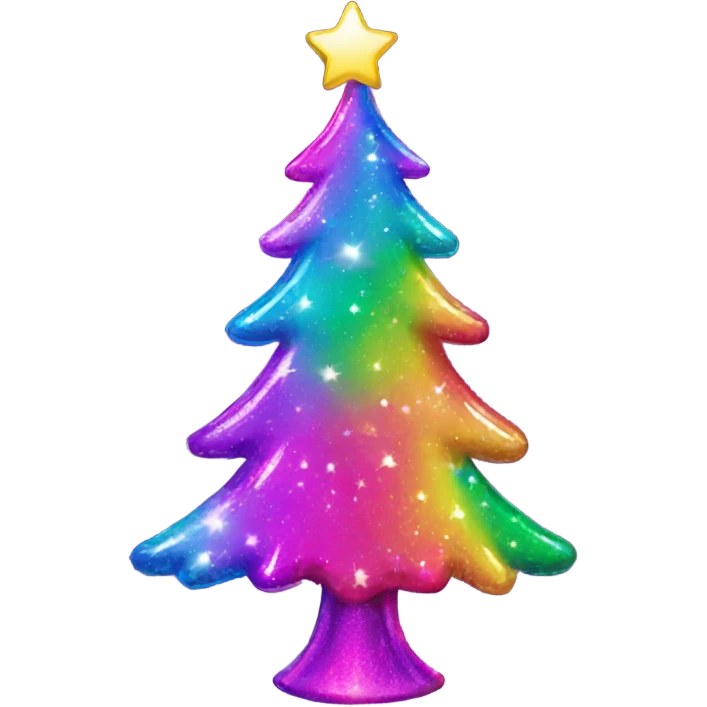 Lisa Frank Christmas tree emoji