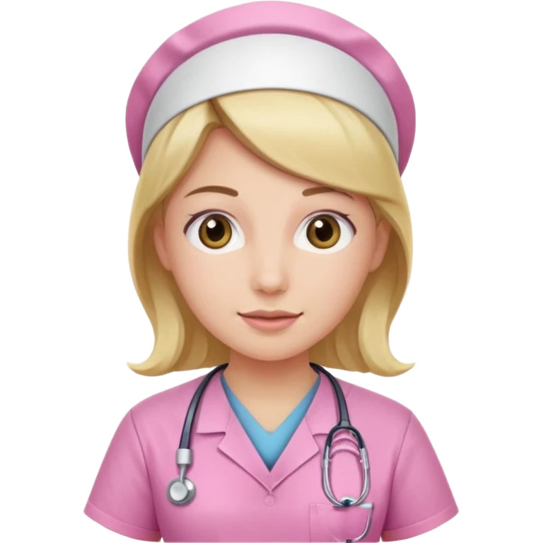 Nurse wearing pink emoji