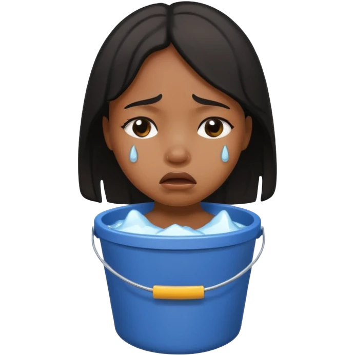 Black girl crying bucket of tears  emoji