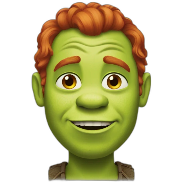 Shrek with red hair emoji