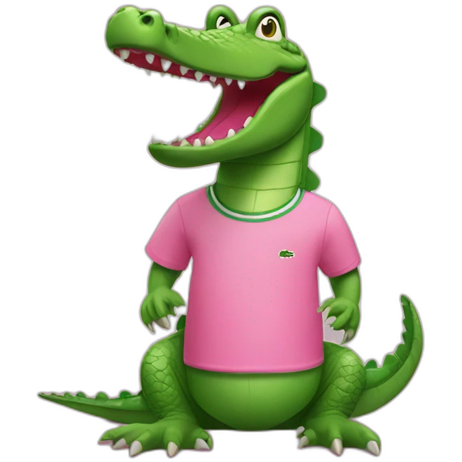 Crocodile with pink Lacoste tshirt emoji