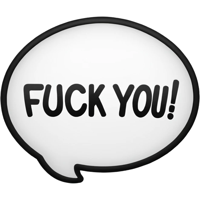 A speech bubble with the text “FUCK YOU NIGGA!” emoji