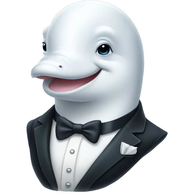 Beluga whale wearing a tuxedo  emoji