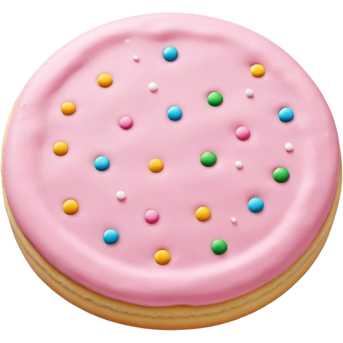 Soft pink frosted sugar cookie emoji