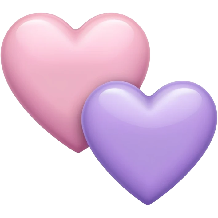 Light pink heart with another light violet heart beside emoji