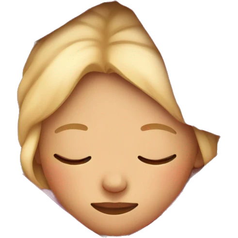 Blonde sleeping in pink blanket emoji