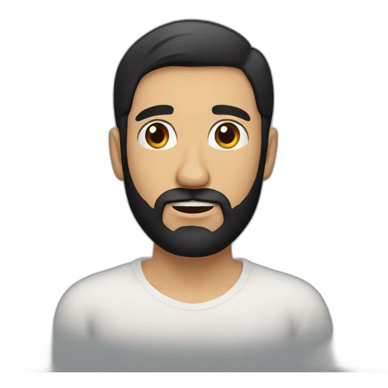 a spanish guy with a black earing and black short hair and black beard emoji