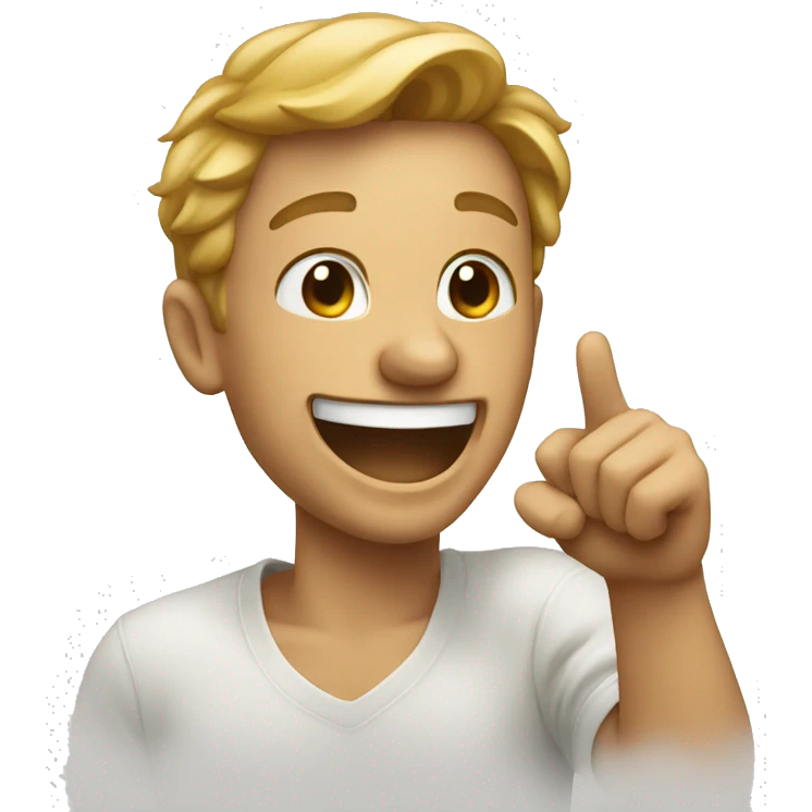 a man laughing and pointing emoji