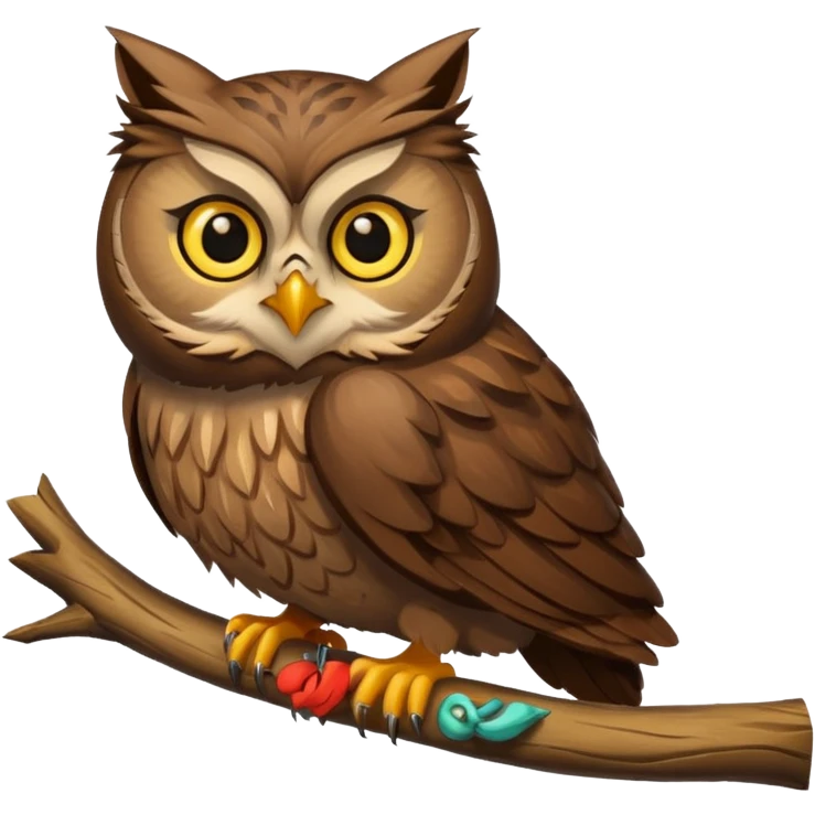 A owl with a cat head emoji