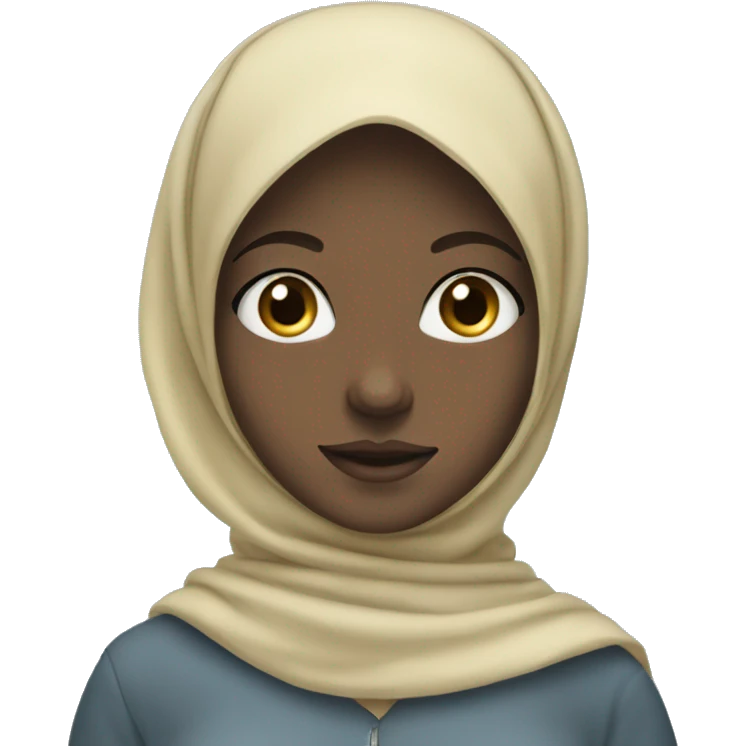 girl with light blue hijab, light blue eyes, freckles  emoji