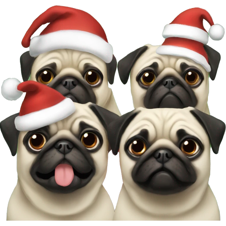 Christmas pugs emoji