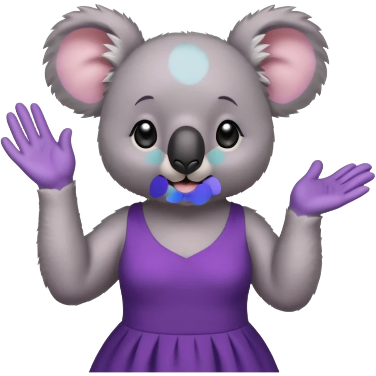 Koala purple drees eyelashe clapping emoji