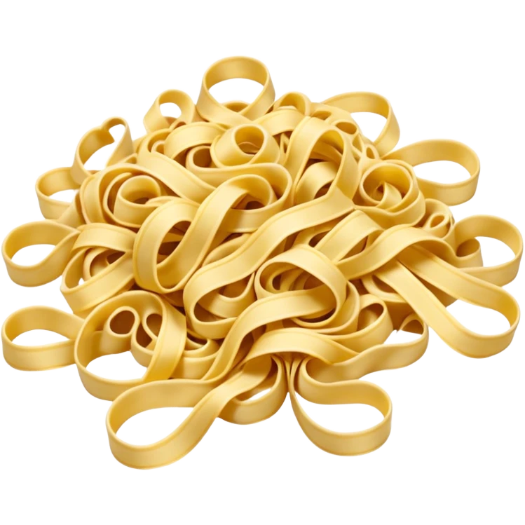 fresh tagliatelle uncooked loose nest or pile warm yellow soft flour-dusted long flat ribbons gentle curls irregular no plate sauce or garnish soft lighting transparent background emoji scale emoji