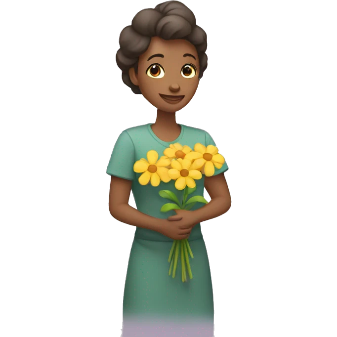 mother holding flower emoji