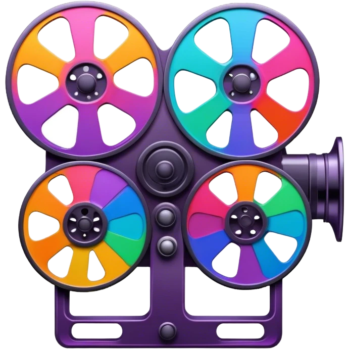 Psychedelic colored movie reel emoji