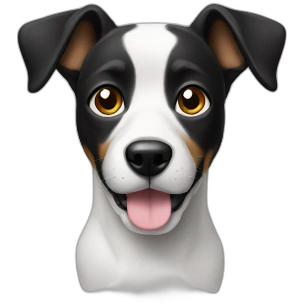 Dog white with ears black emoji