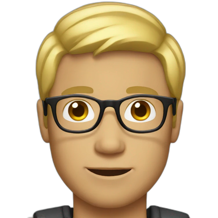 blonde men with round glasses emoji