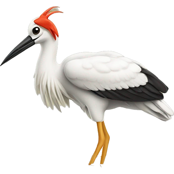 storch mit Strohhut und schleife emoji