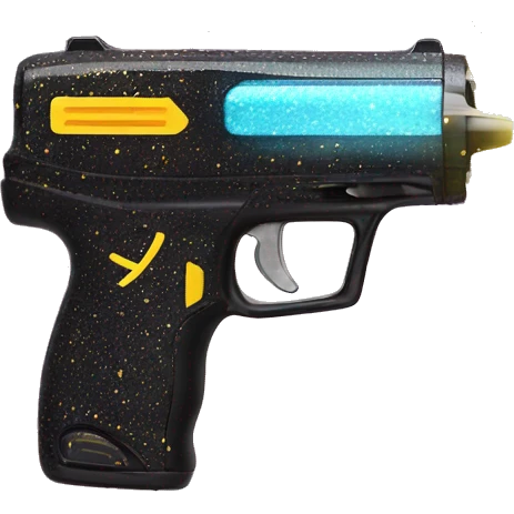 Taser with glitter emoji