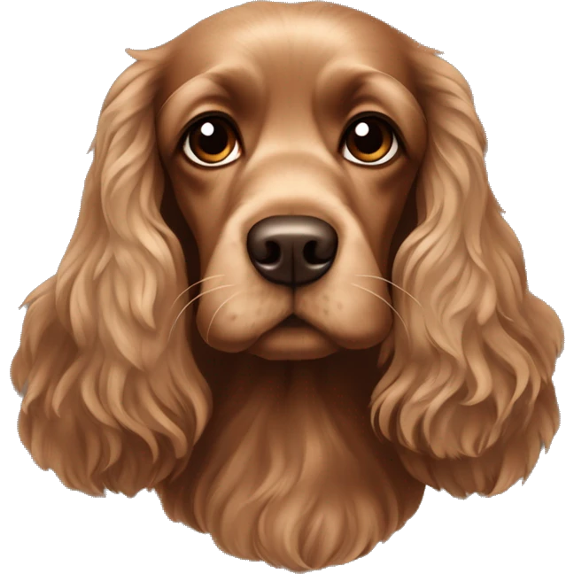 Brown cocker spaniel with tufts of hair emoji