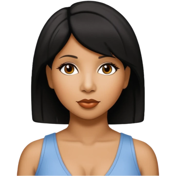 Toni Braxton with black short hair emoji