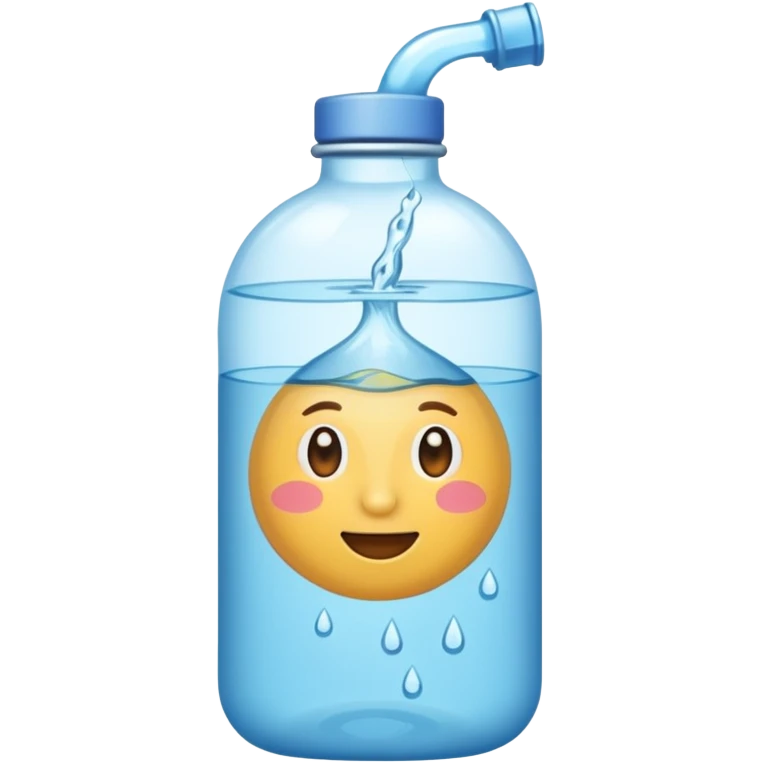 botella de agua sin una cara en el medio  emoji