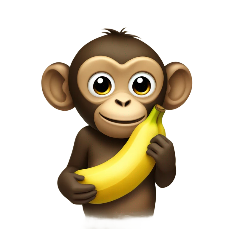 Monkey holding banana emoji