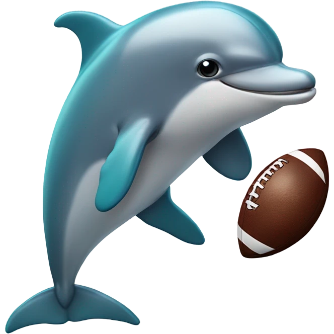 Dolphin with football emoji