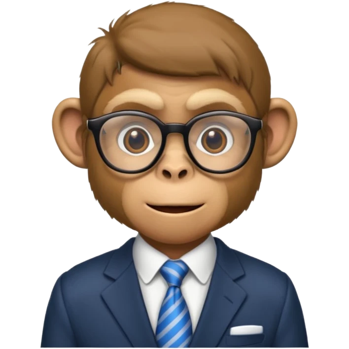 politician monkey with glasses  emoji