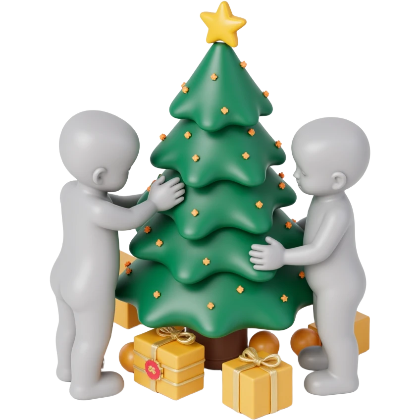 people decorating a Christmas tree emoji