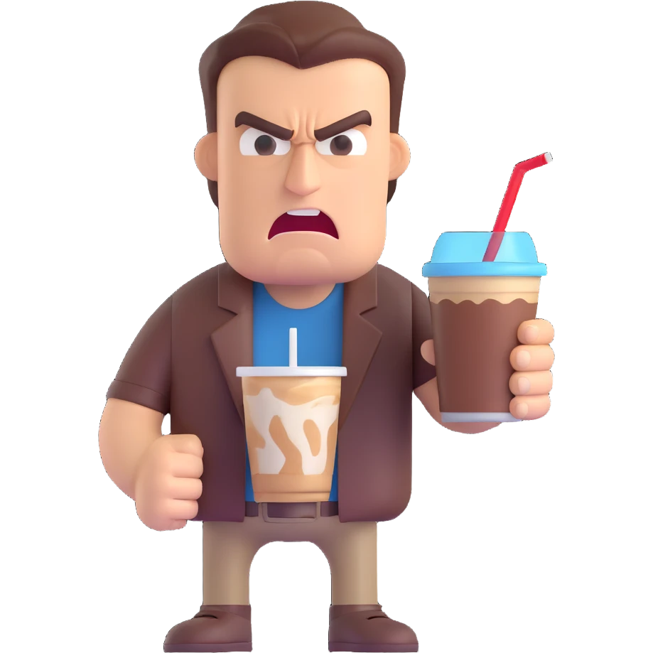 angry man with cold coffee emoji