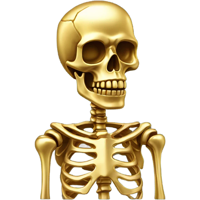 Skeleton made out of gold emoji