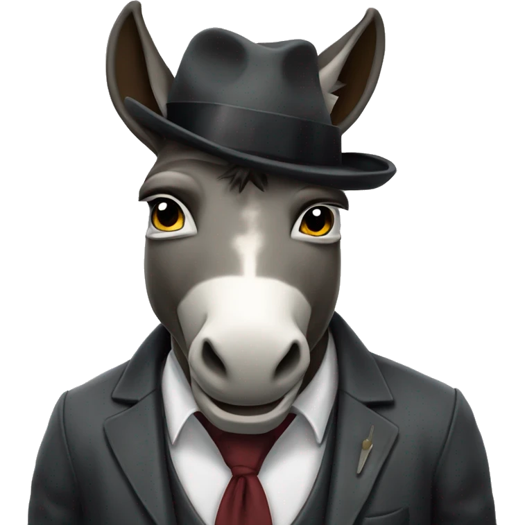 peaky blinder gangster donkey with teardrop tattoos emoji