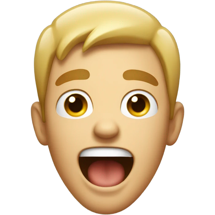 Guy screaming with excitement emoji