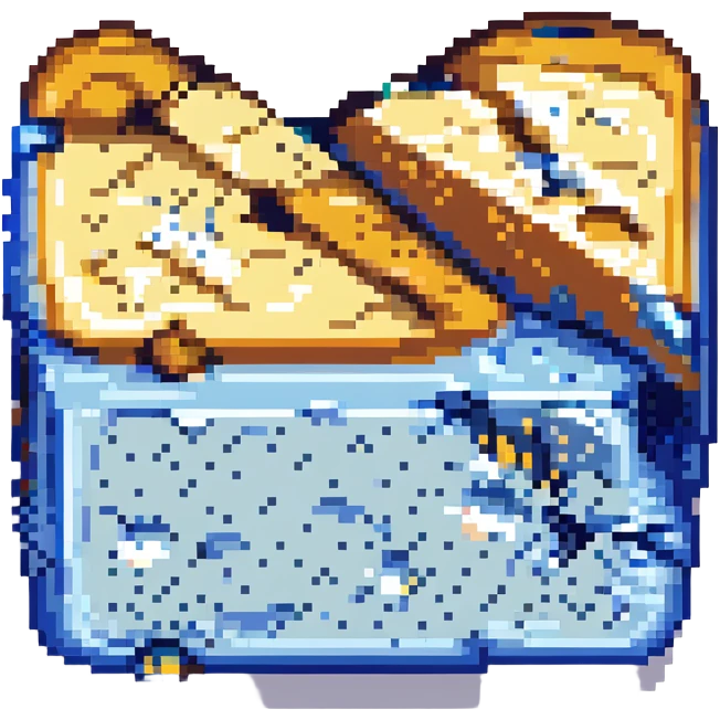 blue cheese small wedge with blue dots, pixel art, simple shading emoji